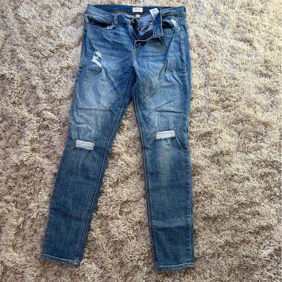 Denim - Medium wash skinny jeans size 27 waist some rips
